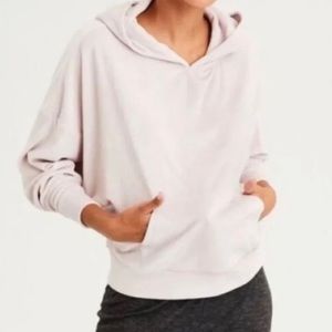 American Eagle AE Oversized Pullover Hoodie Super Soft Velour Lilac XL